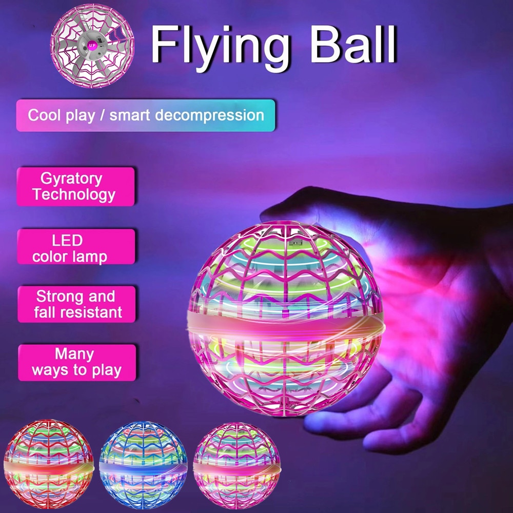 Original Authentic Flying Ball Spinner Boomerang Magic and LED Lights Hovering Helicopter Toy Boys and Girls - Hover Ball